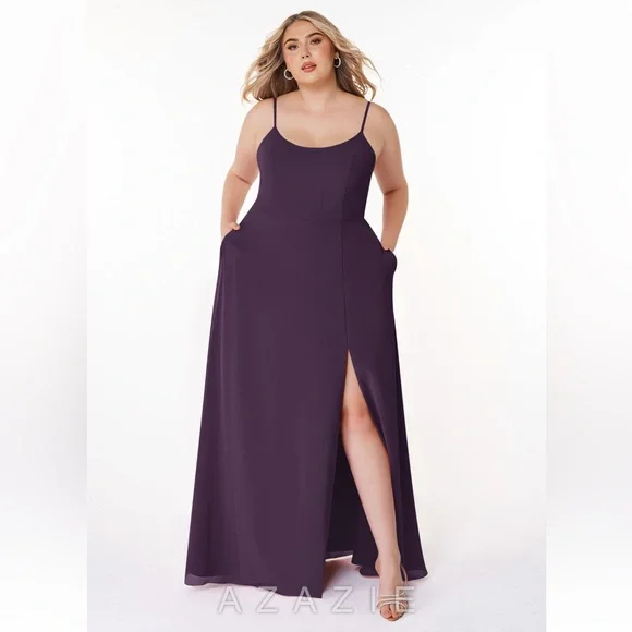 Azazie | Dresses | Azazie Plus Size Plum Moira Dress Sizes A22 A24 A26 |  Poshmark